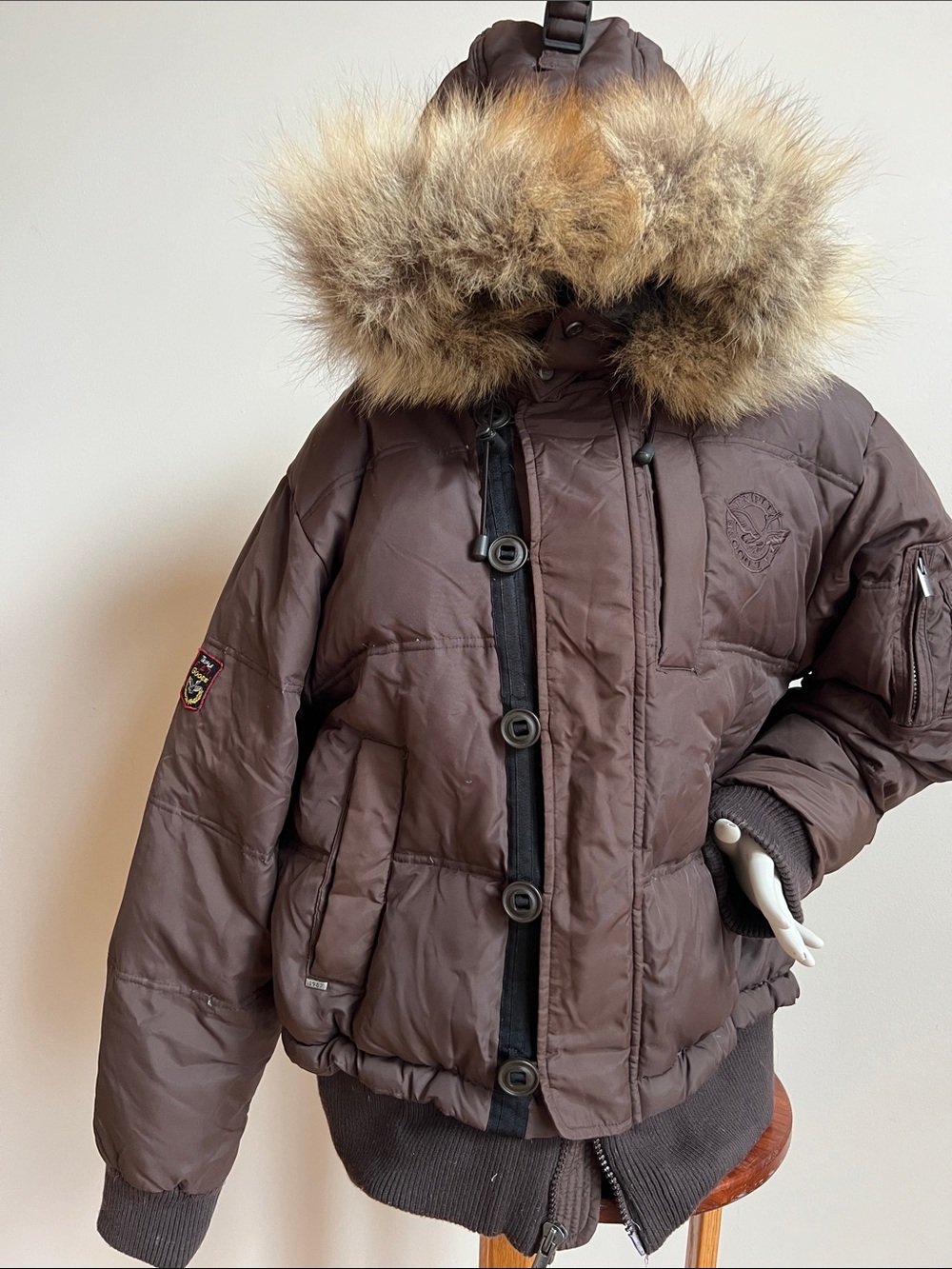Triple FAT goose down Jacket coyote Fur Hood luxury warmth